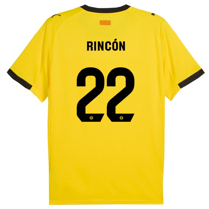 Danxen Barn Hugo Rincón #22 Gul Svart Bortatröja Matchtröjor 2025/26 Tröjor T-Tröja