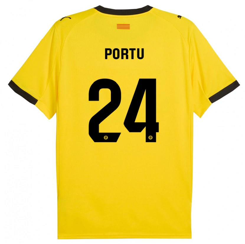 Danxen Barn Portu #24 Gul Svart Bortatröja Matchtröjor 2025/26 Tröjor T-Tröja
