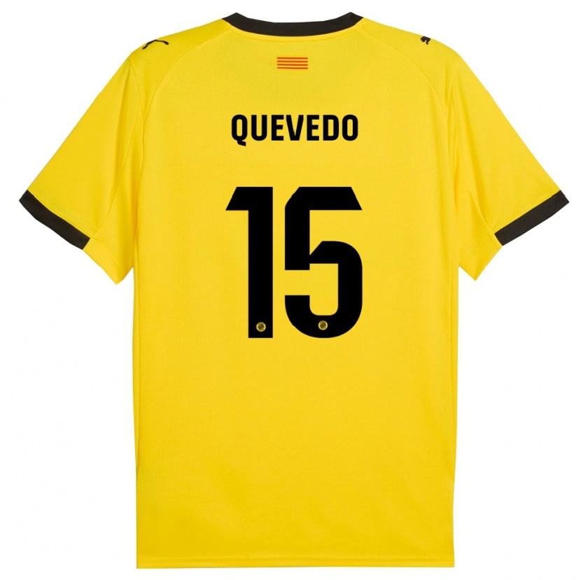 Danxen Barn Erik Quevedo #15 Gul Svart Bortatröja Matchtröjor 2025/26 Tröjor T-Tröja