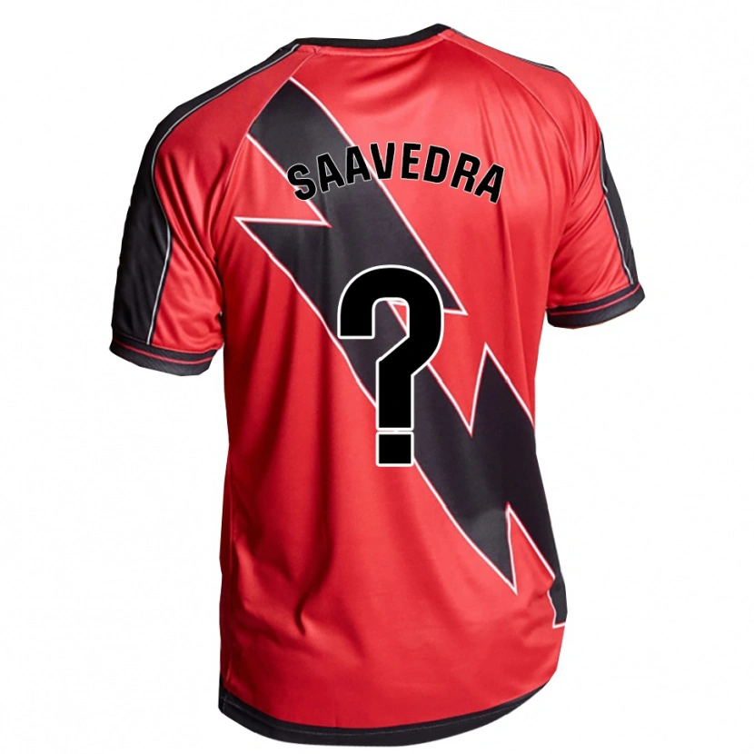 Danxen Barn David Saavedra #0 Röd Svart Bortatröja Matchtröjor 2025/26 Tröjor T-Tröja