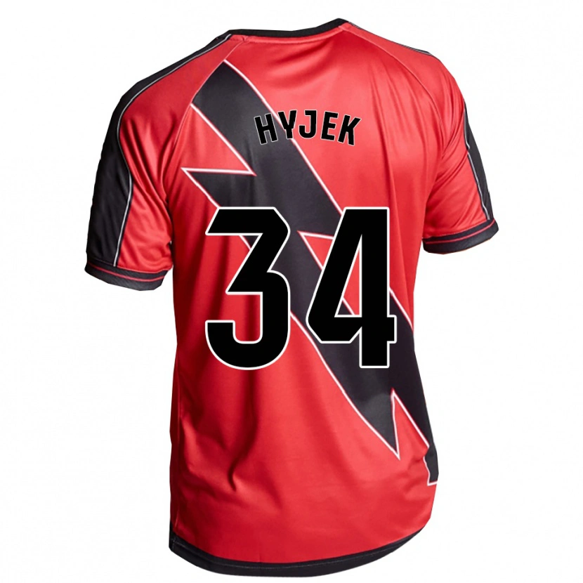 Danxen Barn David Hyjek #34 Röd Svart Bortatröja Matchtröjor 2025/26 Tröjor T-Tröja