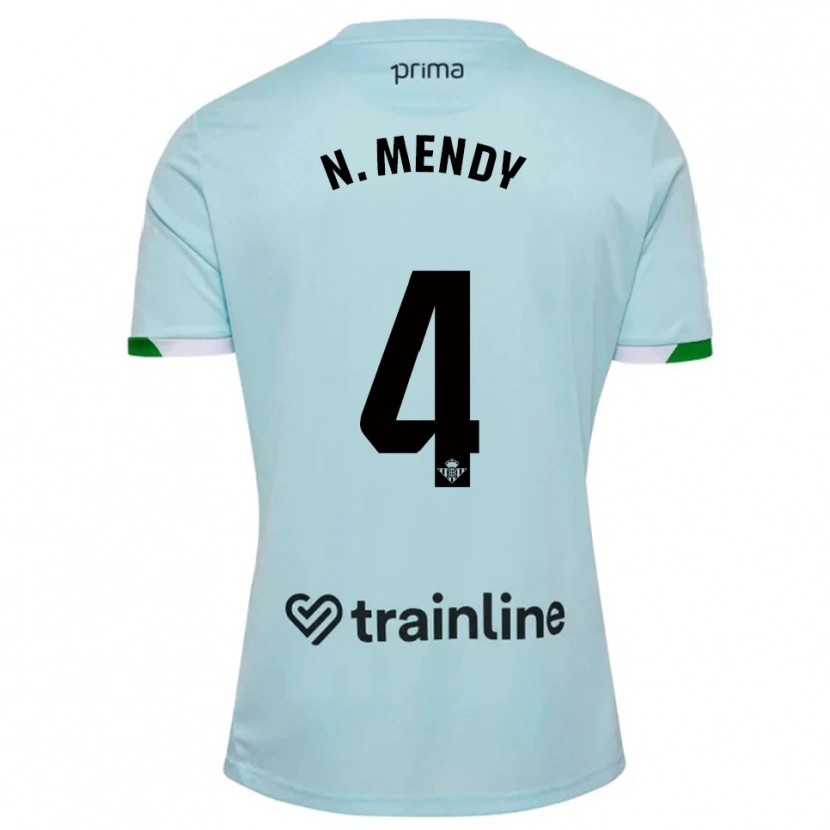 Danxen Barn Nobel Mendy #4 Himmelsblå Grön Bortatröja Matchtröjor 2025/26 Tröjor T-Tröja