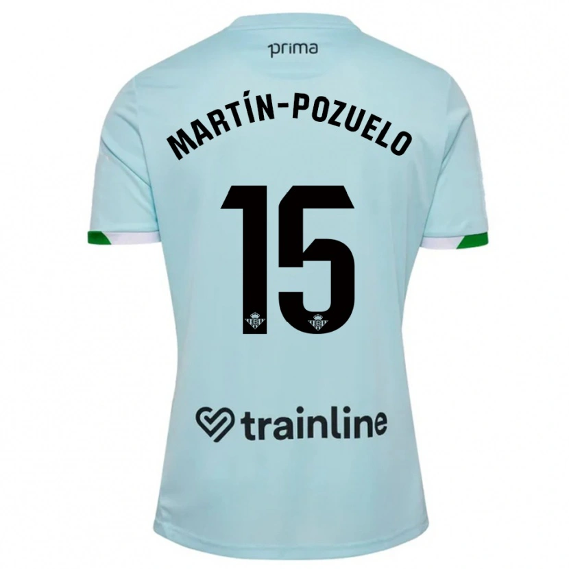 Danxen Barn Esther Martín-Pozuelo #15 Himmelsblå Grön Bortatröja Matchtröjor 2025/26 Tröjor T-Tröja