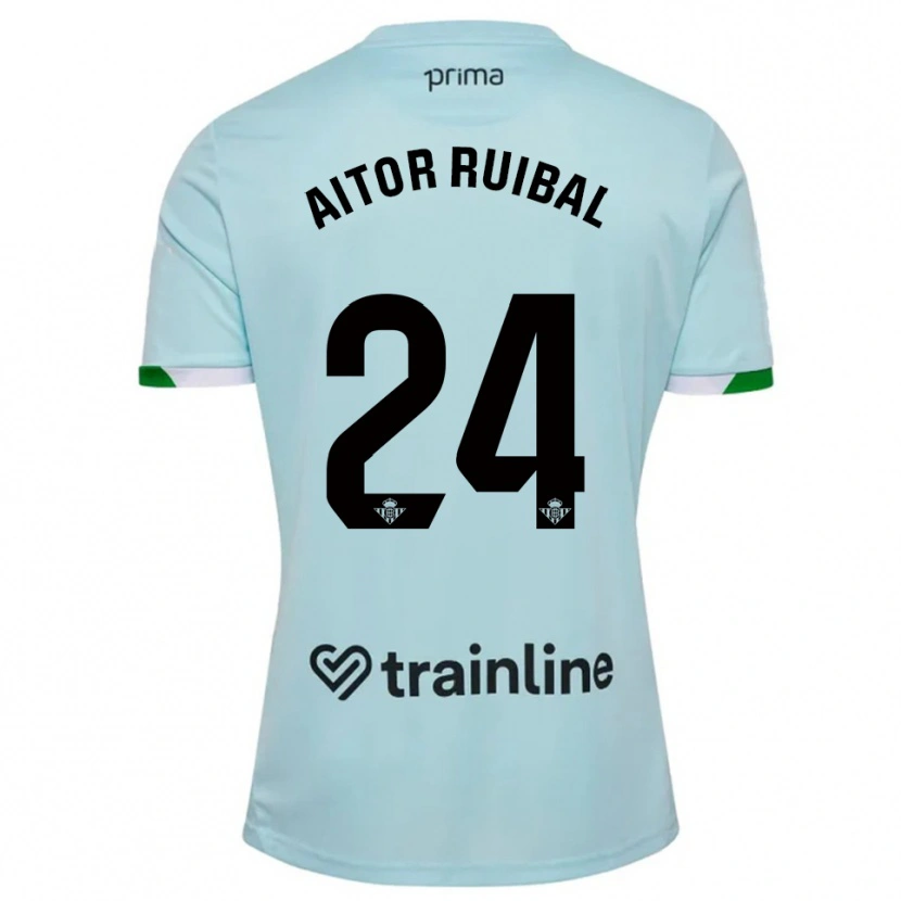 Danxen Barn Aitor Ruibal #24 Himmelsblå Grön Bortatröja Matchtröjor 2025/26 Tröjor T-Tröja