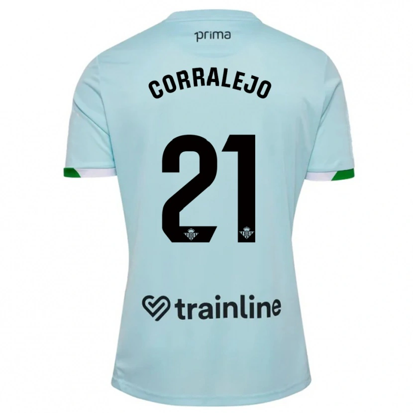 Danxen Barn Iván Corralejo #21 Himmelsblå Grön Bortatröja Matchtröjor 2025/26 Tröjor T-Tröja
