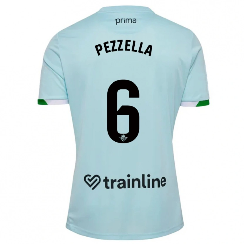 Danxen Barn German Pezzella #6 Himmelsblå Grön Bortatröja Matchtröjor 2025/26 Tröjor T-Tröja