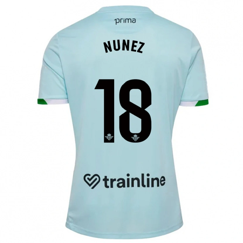 Danxen Barn Romina Núñez #18 Himmelsblå Grön Bortatröja Matchtröjor 2025/26 Tröjor T-Tröja