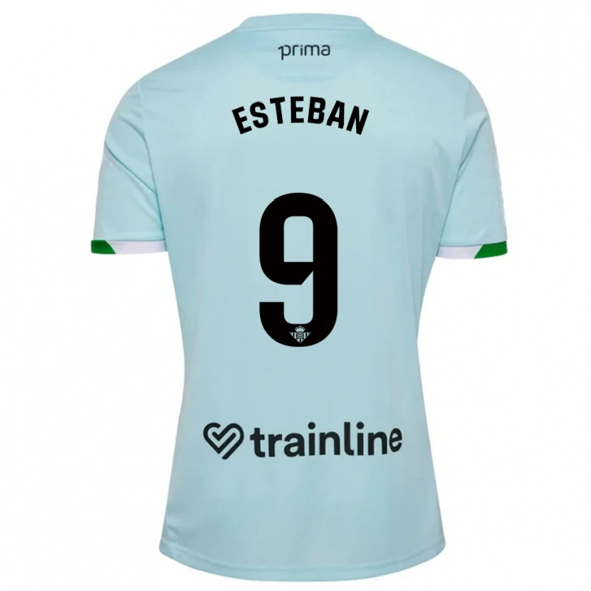Danxen Barn Paco Esteban #9 Himmelsblå Grön Bortatröja Matchtröjor 2025/26 Tröjor T-Tröja
