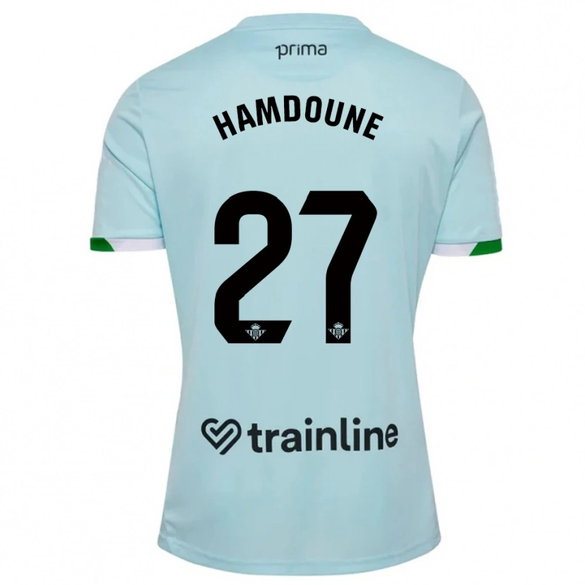 Danxen Barn Mohamed Hamdoune #27 Himmelsblå Grön Bortatröja Matchtröjor 2025/26 Tröjor T-Tröja