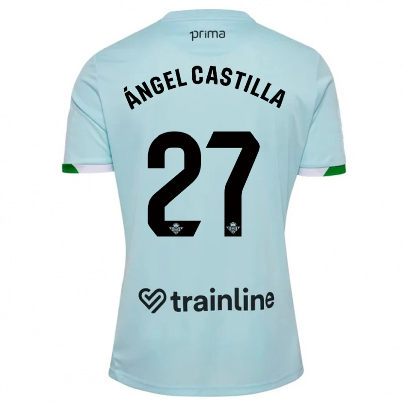 Danxen Barn Miguel Ángel Castilla #27 Himmelsblå Grön Bortatröja Matchtröjor 2025/26 Tröjor T-Tröja