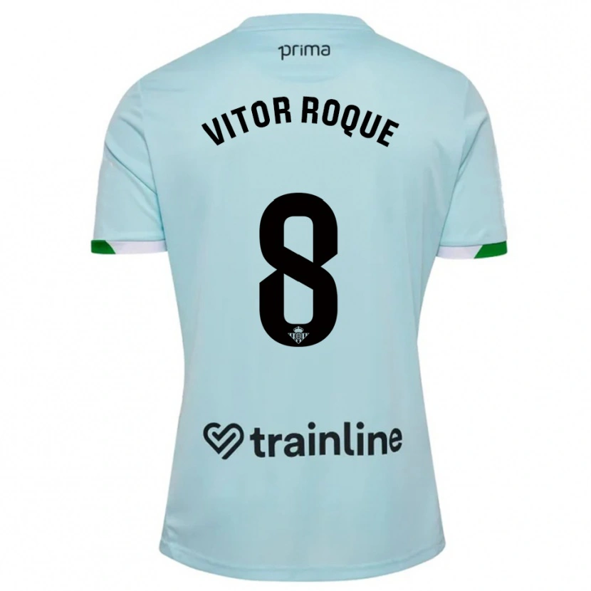 Danxen Barn Vitor Roque #8 Himmelsblå Grön Bortatröja Matchtröjor 2025/26 Tröjor T-Tröja