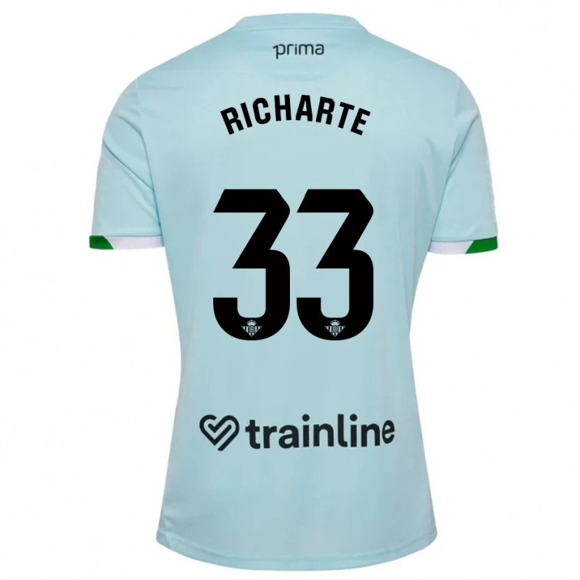 Danxen Barn Rubén Richarte #33 Himmelsblå Grön Bortatröja Matchtröjor 2025/26 Tröjor T-Tröja