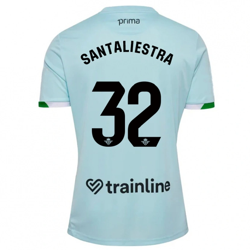 Danxen Barn Carla Santaliestra #32 Himmelsblå Grön Bortatröja Matchtröjor 2025/26 Tröjor T-Tröja
