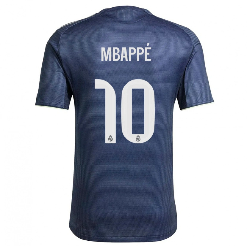 Danxen Barn Kylian Mbappé #10 Marinblå Silver Bortatröja Matchtröjor 2025/26 Tröjor T-Tröja