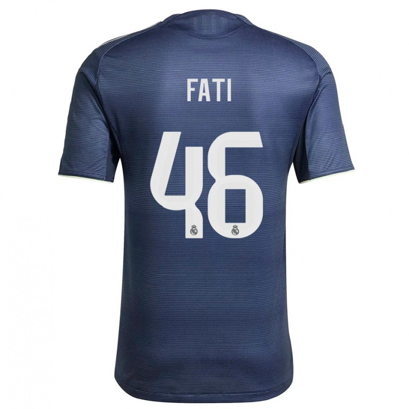 Danxen Barn Lamini Fati #46 Marinblå Silver Bortatröja Matchtröjor 2025/26 Tröjor T-Tröja