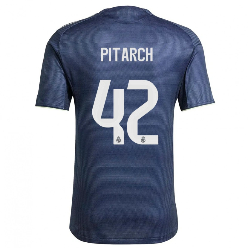 Danxen Barn Thiago Pitarch #42 Marinblå Silver Bortatröja Matchtröjor 2025/26 Tröjor T-Tröja