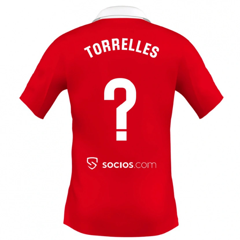 Danxen Barn Genís Torrelles #0 Röd Vit Grå Bortatröja Matchtröjor 2025/26 Tröjor T-Tröja