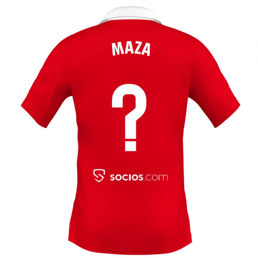 Danxen Barn Manuel Maza #0 Röd Vit Grå Bortatröja Matchtröjor 2025/26 Tröjor T-Tröja