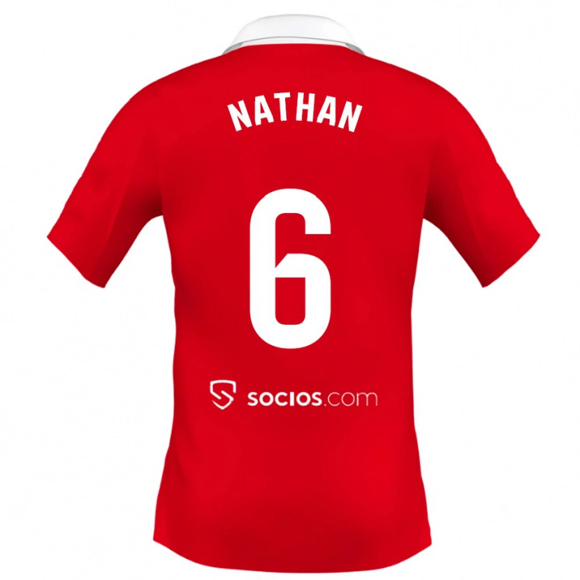 Danxen Barn Nathan Sánchez #6 Röd Vit Grå Bortatröja Matchtröjor 2025/26 Tröjor T-Tröja