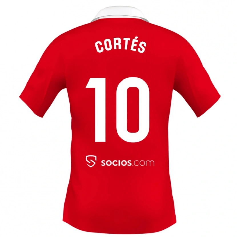 Danxen Barn Millaray Cortés #10 Röd Vit Grå Bortatröja Matchtröjor 2025/26 Tröjor T-Tröja
