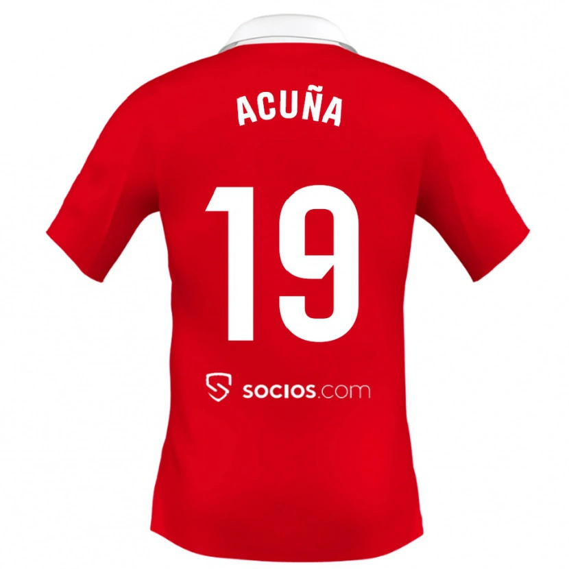 Danxen Barn Marcos Acuna #19 Röd Vit Grå Bortatröja Matchtröjor 2025/26 Tröjor T-Tröja