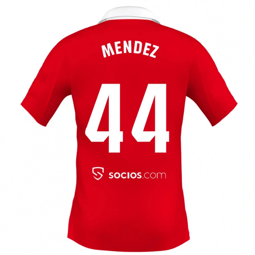 Danxen Barn Tomas Mendez #44 Röd Vit Grå Bortatröja Matchtröjor 2025/26 Tröjor T-Tröja