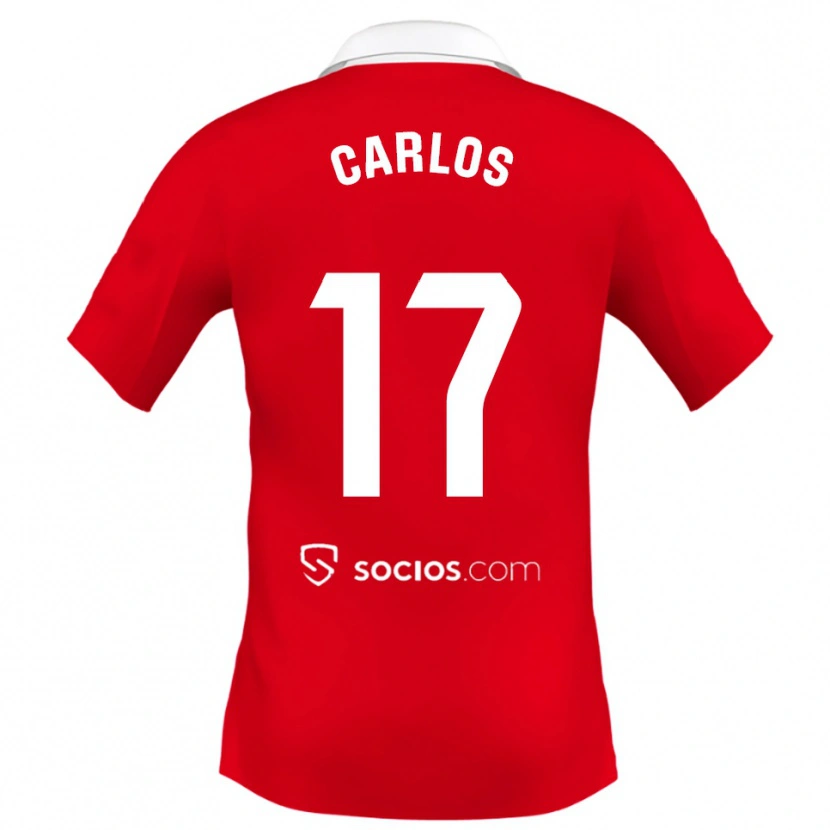 Danxen Barn Carlos González #17 Röd Vit Grå Bortatröja Matchtröjor 2025/26 Tröjor T-Tröja