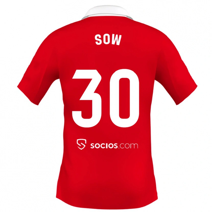 Danxen Barn Ibrahima Sow #30 Röd Vit Grå Bortatröja Matchtröjor 2025/26 Tröjor T-Tröja