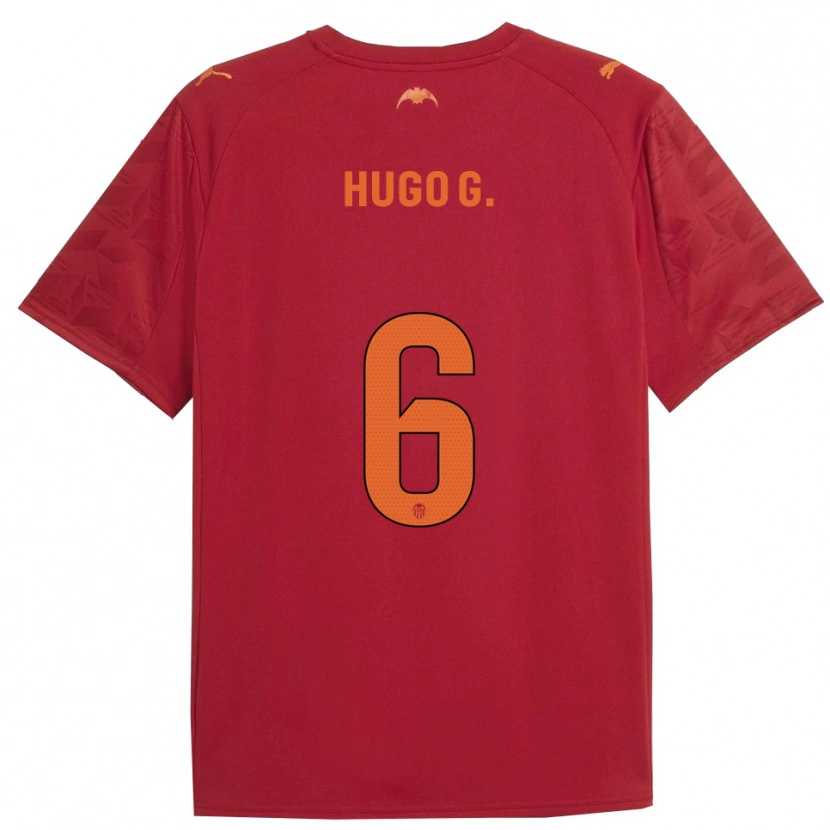 Danxen Barn Hugo Guillamón #6 Röd Orange Bortatröja Matchtröjor 2025/26 Tröjor T-Tröja