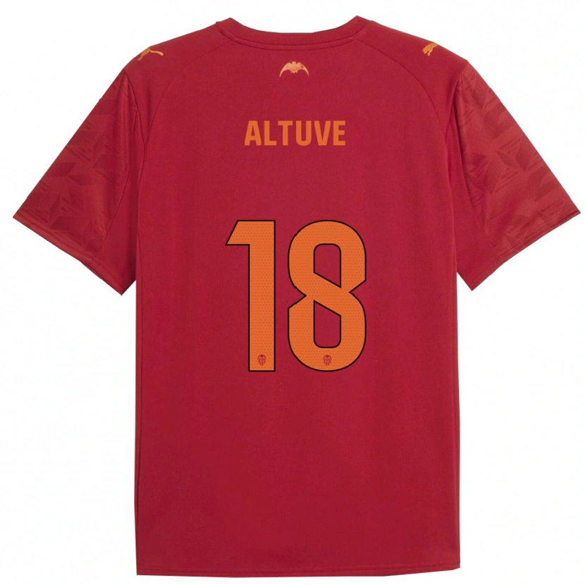 Danxen Barn Oriana Altuve #18 Röd Orange Bortatröja Matchtröjor 2025/26 Tröjor T-Tröja