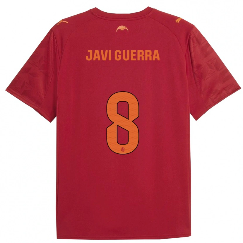 Danxen Barn Javi Guerra #8 Röd Orange Bortatröja Matchtröjor 2025/26 Tröjor T-Tröja