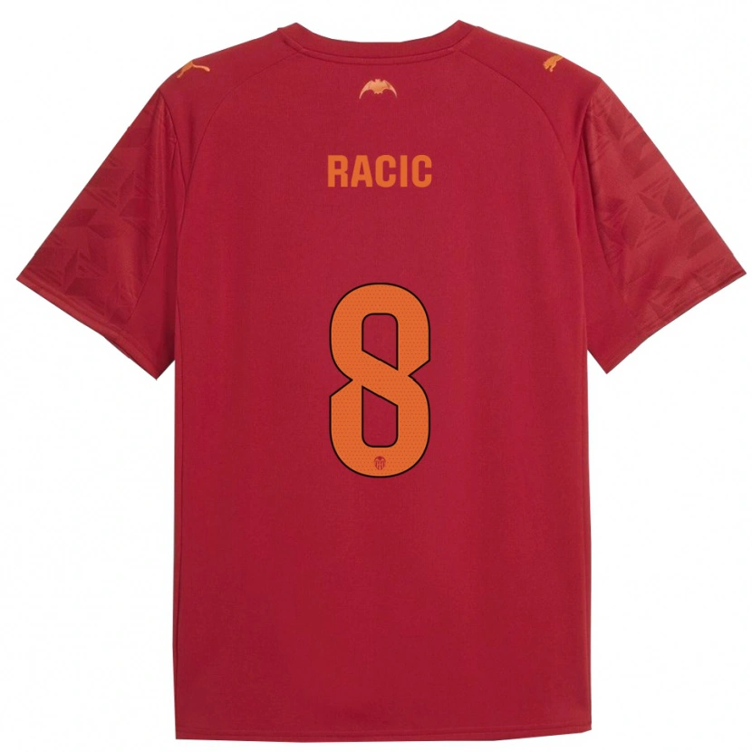 Danxen Barn Uros Racic #8 Röd Orange Bortatröja Matchtröjor 2025/26 Tröjor T-Tröja