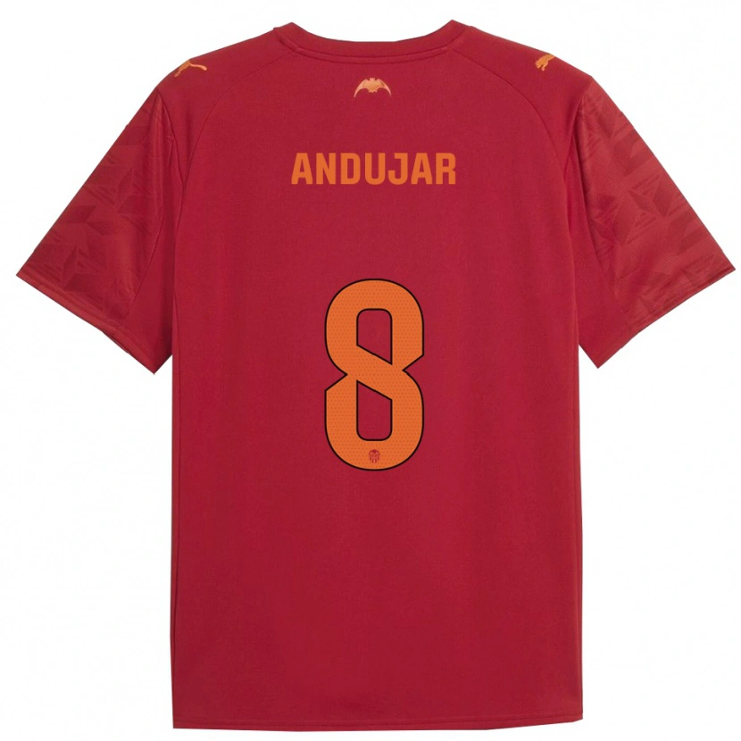 Danxen Barn Candela Andujar #8 Röd Orange Bortatröja Matchtröjor 2025/26 Tröjor T-Tröja