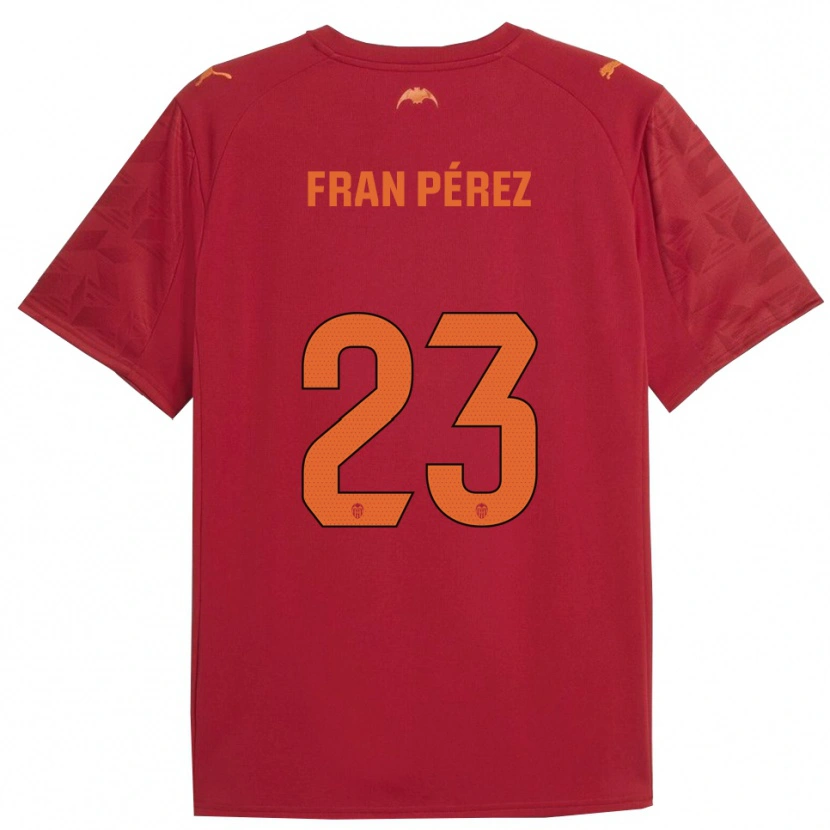 Danxen Barn Fran Pérez #23 Röd Orange Bortatröja Matchtröjor 2025/26 Tröjor T-Tröja