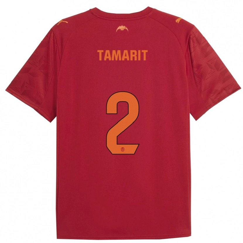 Danxen Barn Sara Tamarit Verdeguer #2 Röd Orange Bortatröja Matchtröjor 2025/26 Tröjor T-Tröja