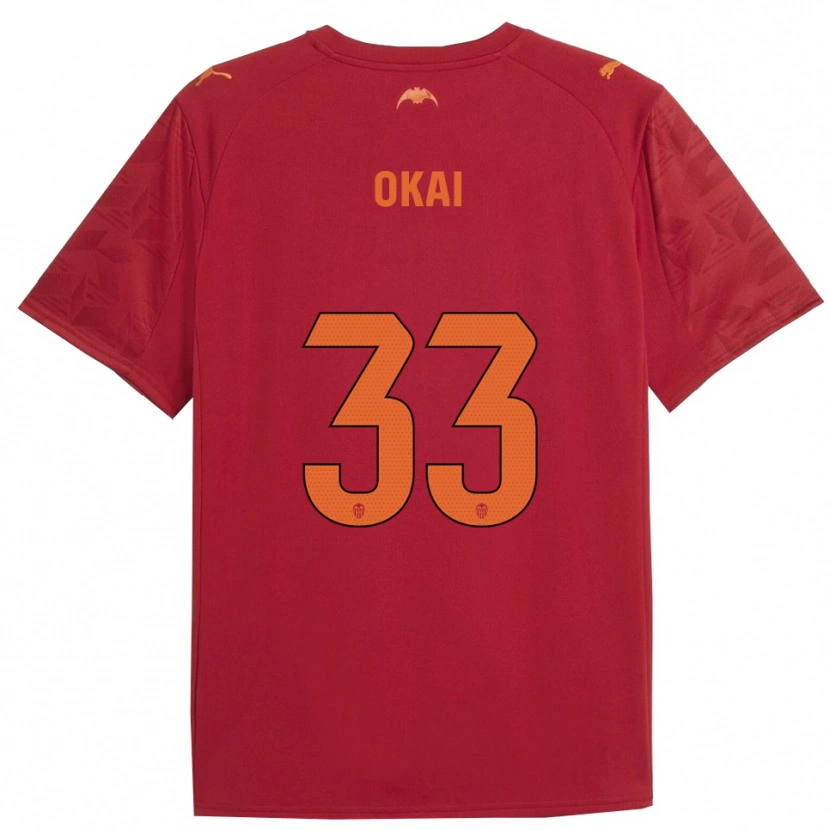 Danxen Barn Leslie Okai #33 Röd Orange Bortatröja Matchtröjor 2025/26 Tröjor T-Tröja