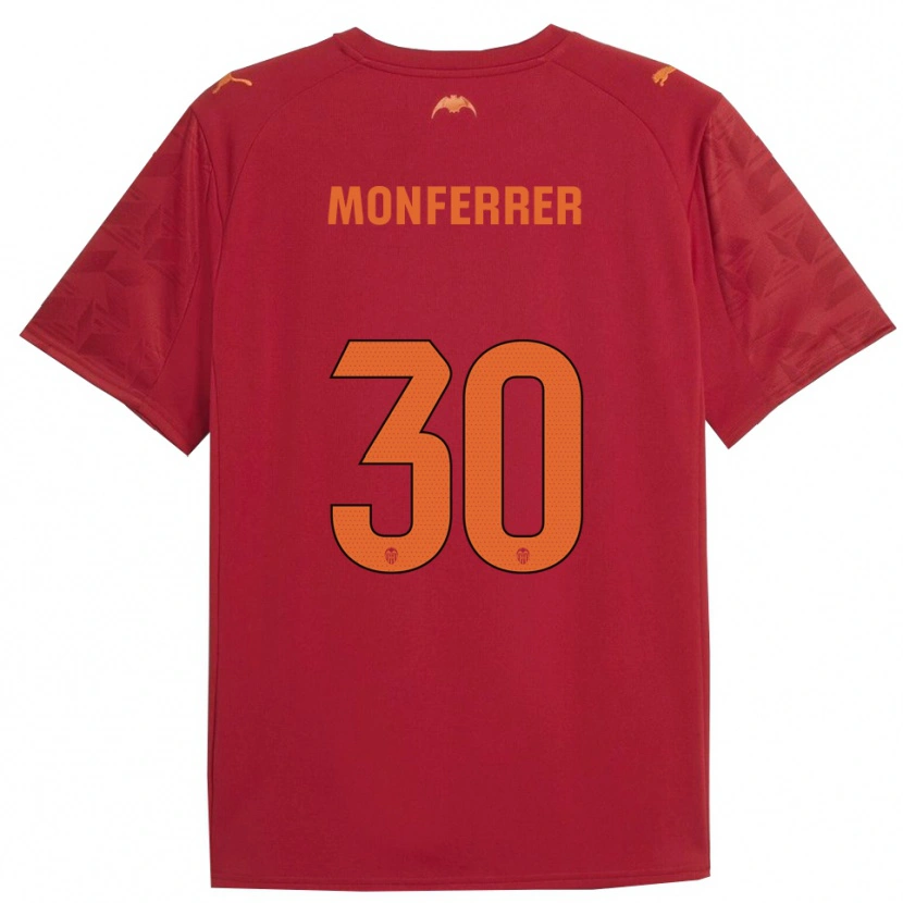 Danxen Barn Miguel Monferrer #30 Röd Orange Bortatröja Matchtröjor 2025/26 Tröjor T-Tröja