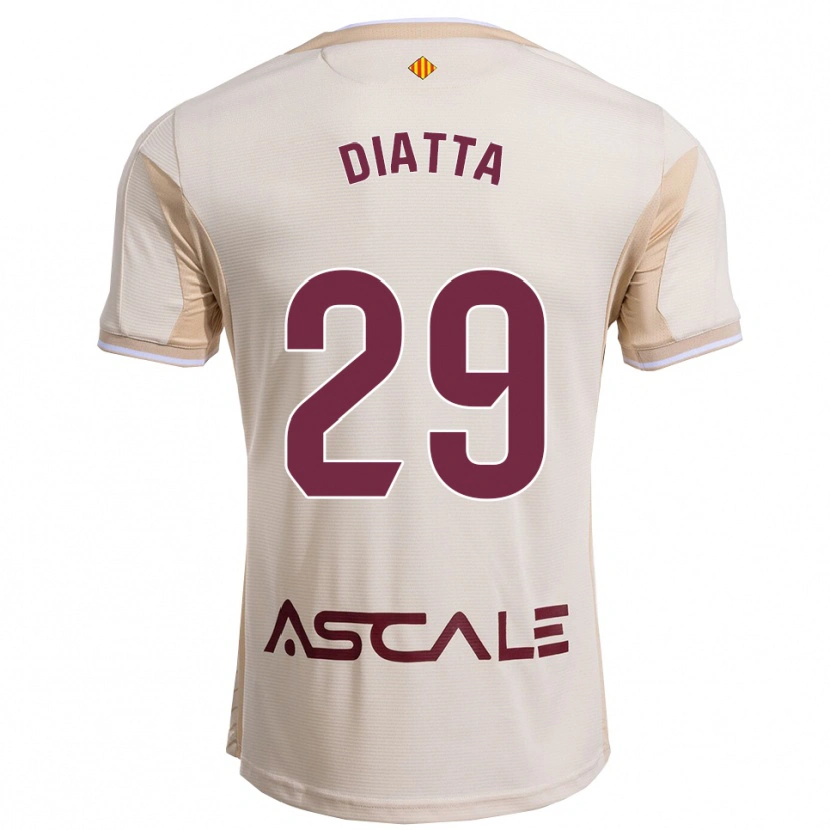 Danxen Barn Alassane Diatta #29 Off-White Bourgogne Bortatröja Matchtröjor 2025/26 Tröjor T-Tröja