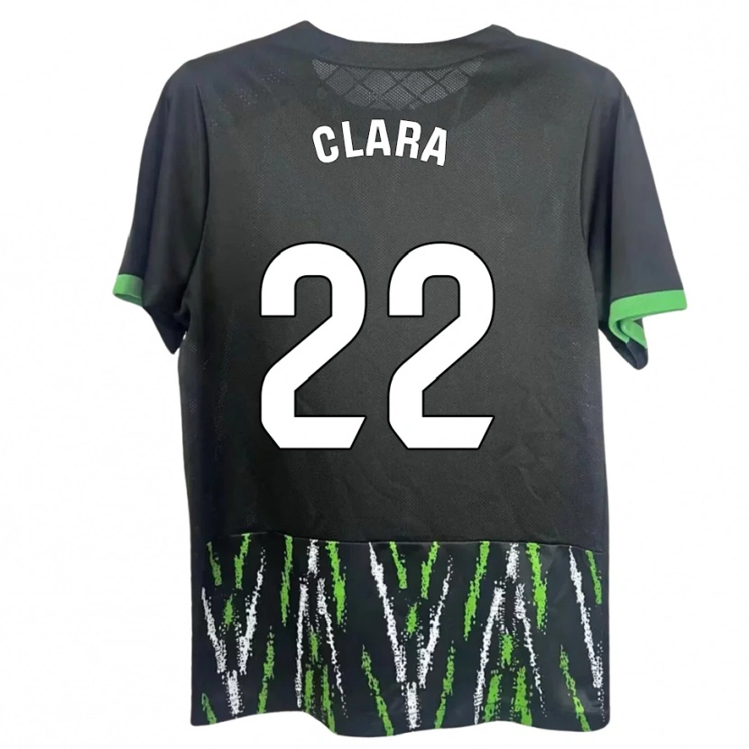 Danxen Barn Clara Ferrer Gallego #22 Svart Grön Bortatröja Matchtröjor 2025/26 Tröjor T-Tröja