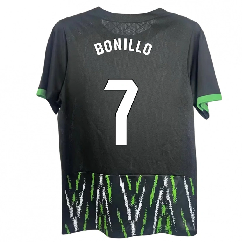 Danxen Barn Haizam Bonillo #7 Svart Grön Bortatröja Matchtröjor 2025/26 Tröjor T-Tröja