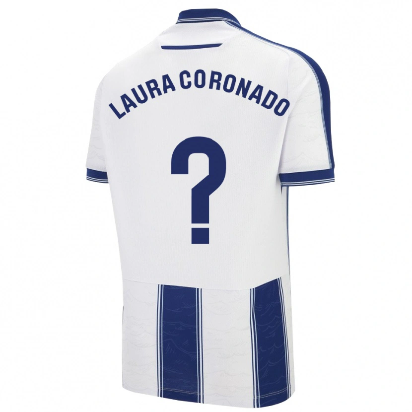 Danxen Barn Laura Coronado Vilchez #0 Marinblå Vit Bortatröja Matchtröjor 2025/26 Tröjor T-Tröja