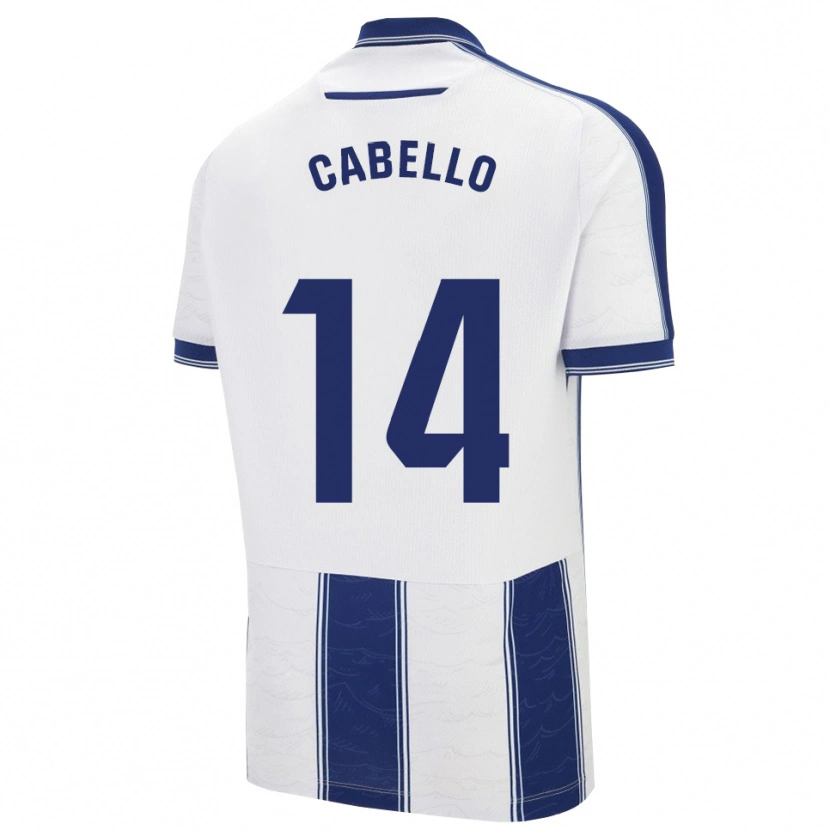 Danxen Barn Jorge Cabello #14 Marinblå Vit Bortatröja Matchtröjor 2025/26 Tröjor T-Tröja