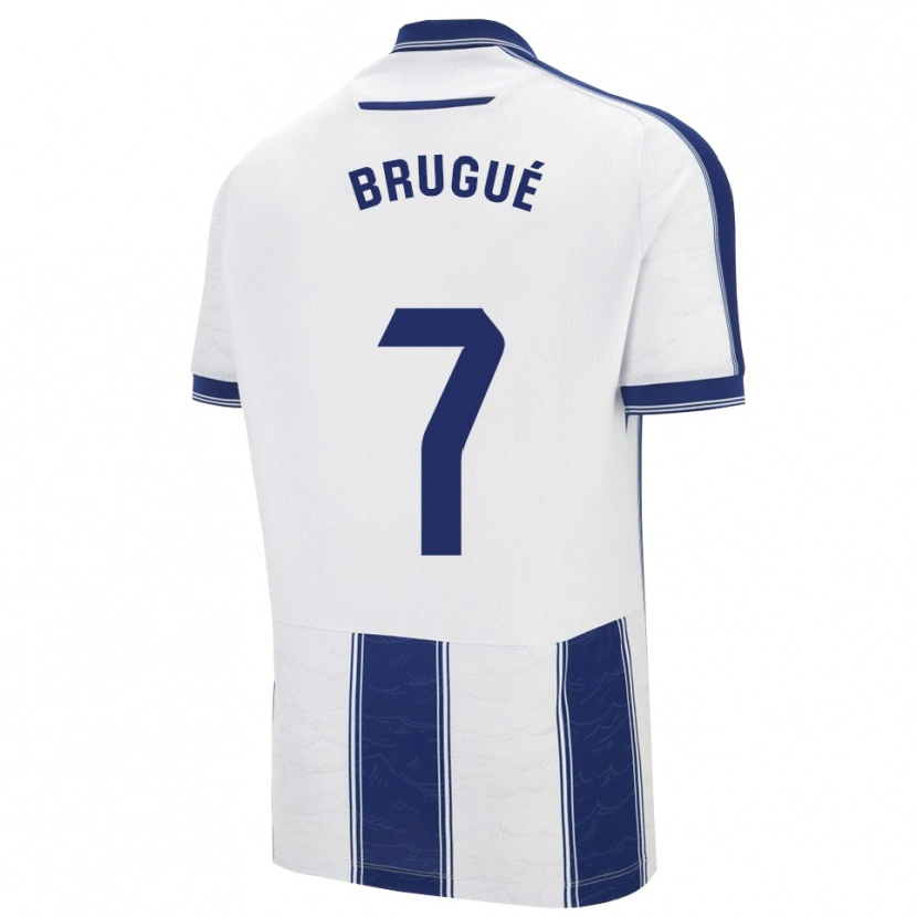 Danxen Barn Roger Brugué #7 Marinblå Vit Bortatröja Matchtröjor 2025/26 Tröjor T-Tröja