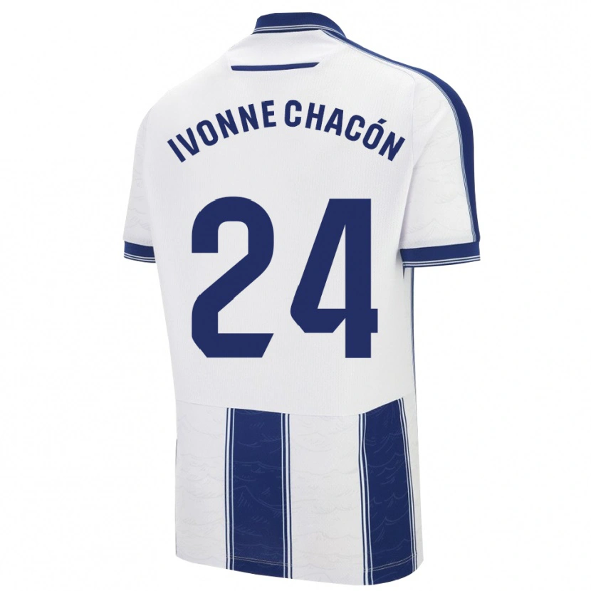 Danxen Barn Ivonne Chacón #24 Marinblå Vit Bortatröja Matchtröjor 2025/26 Tröjor T-Tröja