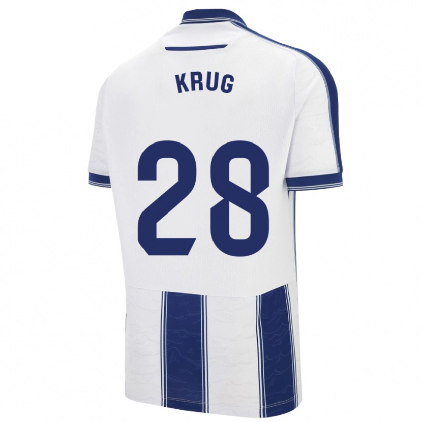 Danxen Barn Martín Krug #28 Marinblå Vit Bortatröja Matchtröjor 2025/26 Tröjor T-Tröja