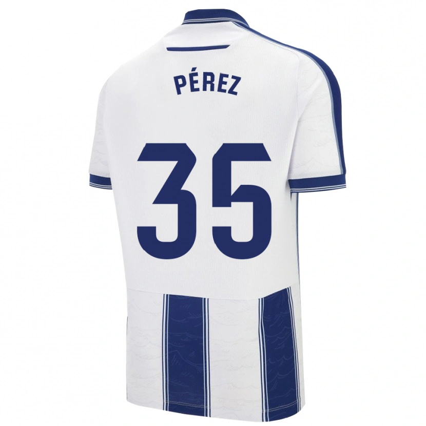 Danxen Barn Nacho Pérez #35 Marinblå Vit Bortatröja Matchtröjor 2025/26 Tröjor T-Tröja