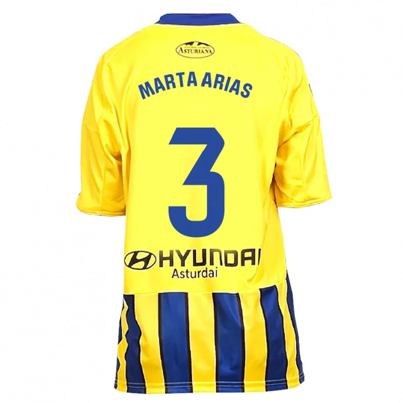 Danxen Barn Marta Arias #3 Gul Blå Bortatröja Matchtröjor 2025/26 Tröjor T-Tröja