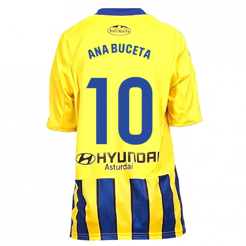 Danxen Barn Ana Buceta #10 Gul Blå Bortatröja Matchtröjor 2025/26 Tröjor T-Tröja