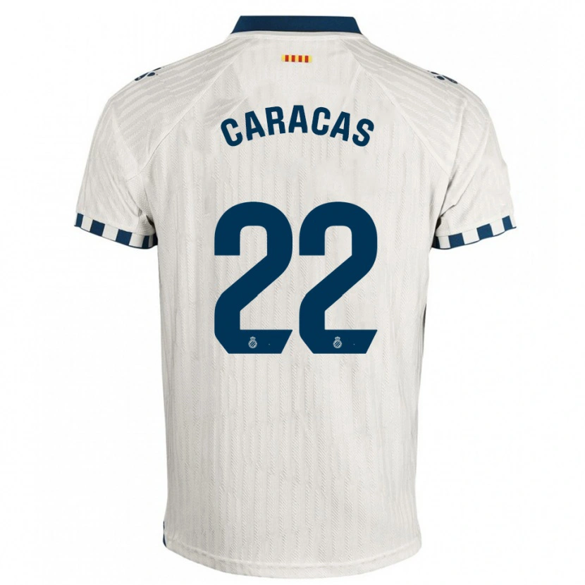 Danxen Barn Daniela Caracas González #22 Vit Blå Bortatröja Matchtröjor 2025/26 Tröjor T-Tröja