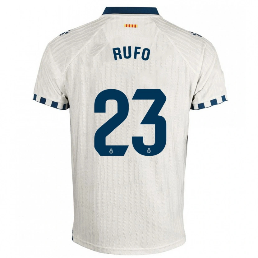 Danxen Barn Xavi Rufo #23 Vit Blå Bortatröja Matchtröjor 2025/26 Tröjor T-Tröja
